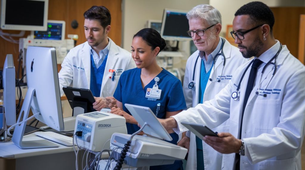 Doctores utilizando herramientas con ia en la salud